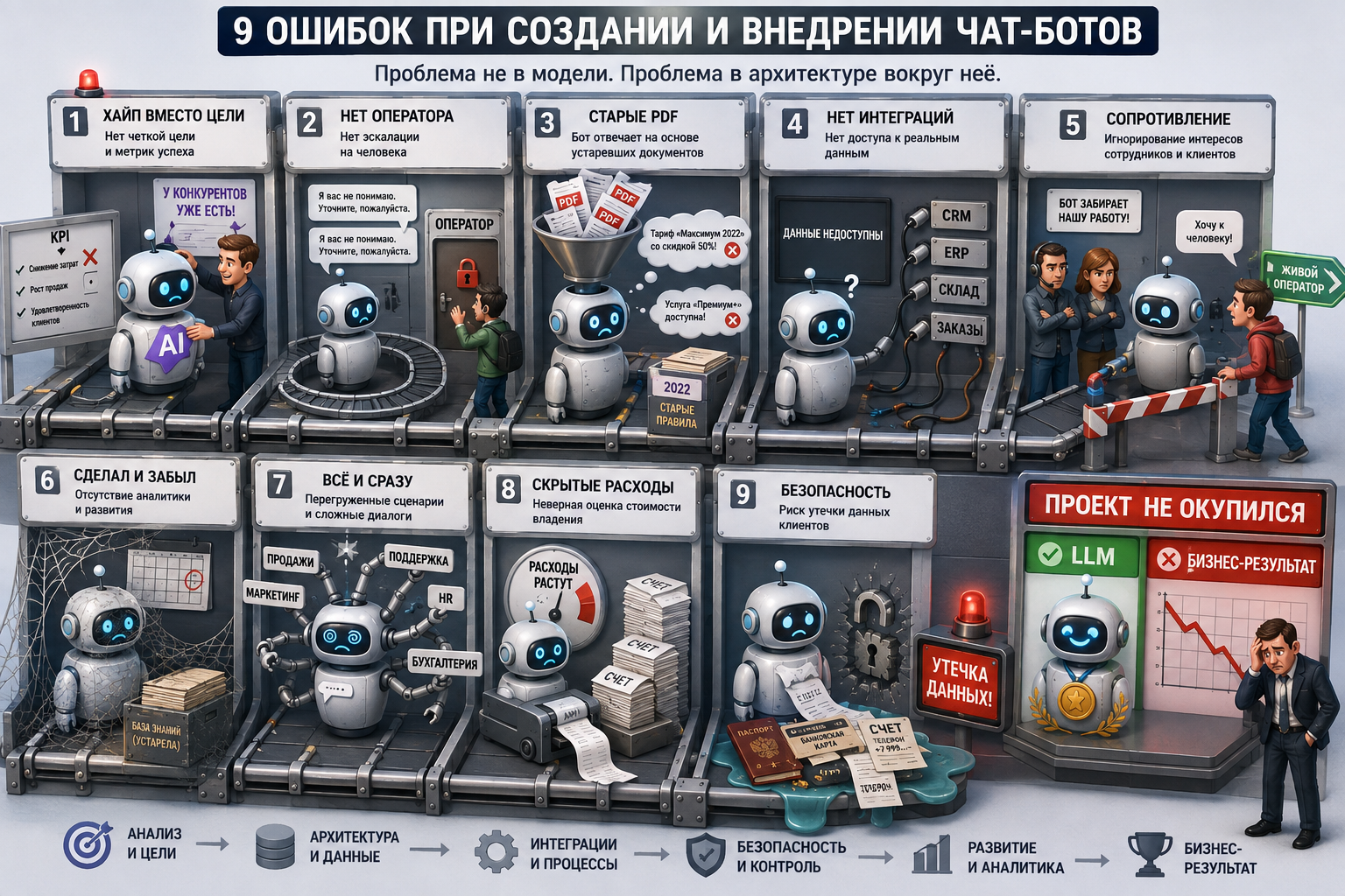 9 ошибок при создании и внедрении чат-ботов